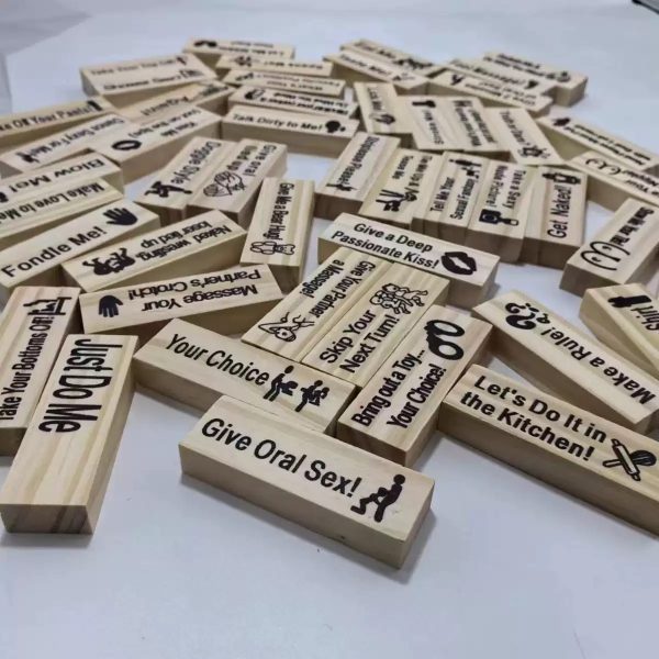 Wooden Blocks Game for Adults Fancy Couple Game with Dare Questions, Naughty, Exciting, Fun, & Funny Challenges